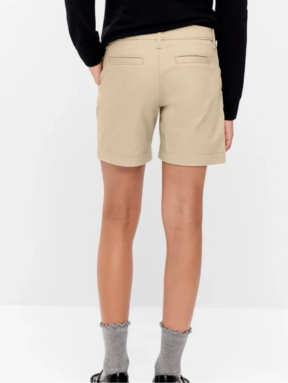 Old Navy girls uniform Khaki-Style Bermuda Shorts in Light Tan
